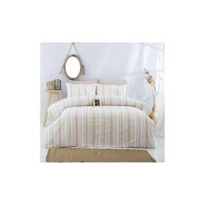 Béžové bavlněné prodloužené povlečení na dvoulůžko 200×220 cm – Mila Home
