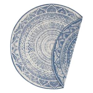 Modro-krémový venkovní koberec NORTHRUGS Siruma, ø 140 cm
