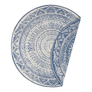 Modro-krémový venkovní koberec NORTHRUGS Siruma, ø 140 cm