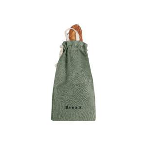 Látkový vak na chléb s příměsí lnu Really Nice Things Bag Green Moss, výška 42 cm