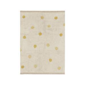 Okrově žlutý krémový pratelný ručně tkaný bavlněný dětský koberec 120×160 cm Hippy Dots Honey – Lorena Canals