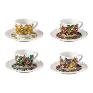 Sada 4 porcelánových šálků s podšálky Brandani Le Primizie