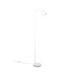 Bílá stojací lampa s textilním stínidlem (výška 148 cm) Buddy – Trio