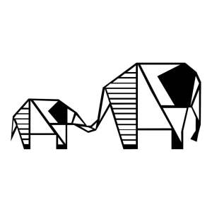 Černá nástěnná dekorace Wallity Elephant