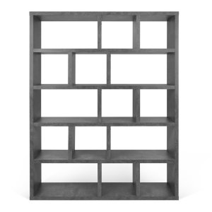 Šedá knihovna v dekoru betonu 150×198 cm Berlin – TemaHome