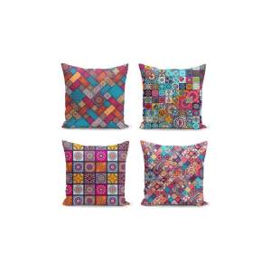 Povlaky na polštáře v sadě 4 ks 45×45 cm Mandala Tiles – Minimalist Cushion Covers