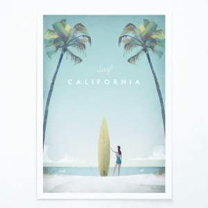 Plakát Travelposter California, 30 x 40 cm