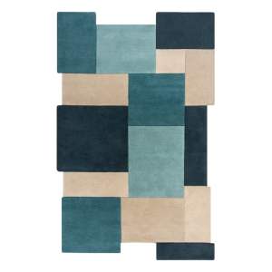 Modro-béžový vlněný koberec 150×240 cm Abstract Collage – Flair Rugs