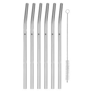 Set 6 nerezových brček s čistícím kartáčkem WMF Profi, délka 24 cm