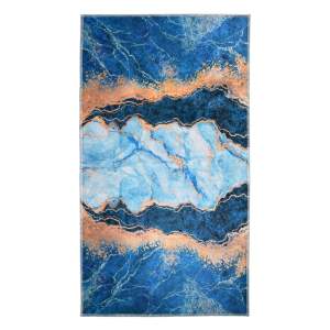 Modrý/ve zlaté barvě koberec 180×120 cm – Vitaus