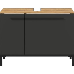 Tmavě šedá skříňka pod umyvadlo v dekoru dubu 80×59 cm Yonkers – Germania