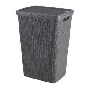 Tmavě šedý koš na prádlo Curver Jute, 58 l