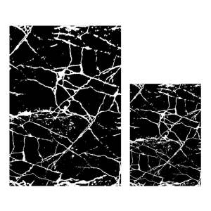 Bílo-černé koupelnové předložky v sadě 2 ks 60×100 cm Cracks – Mila Home