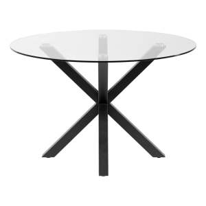 Kulatý jídelní stůl se skleněnou deskou Kave Home, ø 119 cm