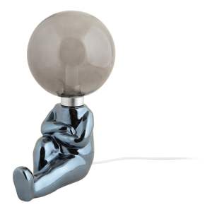 Šedá LED stmívatelná stolní lampa se skleněným stínidlem (výška 22,5 cm) Joey – Leitmotiv