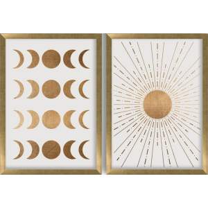 Obrazy v sadě 2 ks 38×53 cm Moon & Sun – Wallity