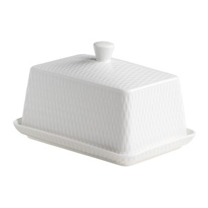Bílá porcelánová máslenka Maxwell & Williams Diamonds