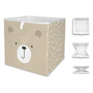 Béžový látkový dětský úložný box Dots from the Forest – Butter Kings