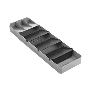 Šedý plastový příborník do zásuvky 15 x 49 cm – Metaltex