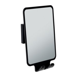 Kosmetické zrcadlo s věšákem 14×19.5 cm Quadro Black – Wenko