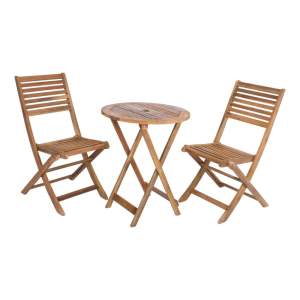 Zahradní jídelní set z masivu akácie v přírodní barvě pro 2 Ibarra – Garden Pleasure