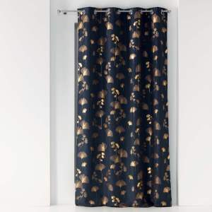 Závěs v tmavě modré a zlaté barvě 140×260 cm Bloomy – douceur d’intérieur