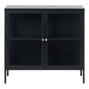 Černá kovová vitrína 90×85 cm Carmel – Unique Furniture