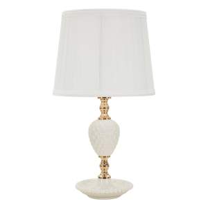 Bílá stolní lampa s textilním stínidlem (výška 44 cm) Torre – Mauro Ferretti