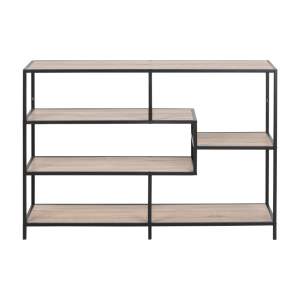 Černá/přírodní knihovna v dekoru dubu 114×78 cm Seaford – Actona