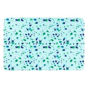 Světle modrá koupelnová předložka z křemeliny 39×60 cm Terrazzo – Artsy Doormats