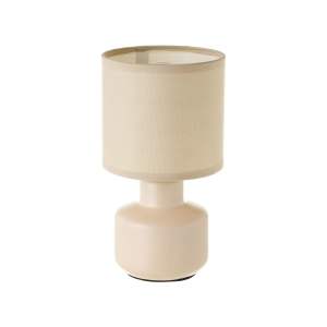 Béžová keramická stolní lampa s textilním stínidlem (výška 22 cm) – Casa Selección
