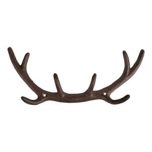 Hnědý kovový nástěnný věšák Antlers – Esschert Design