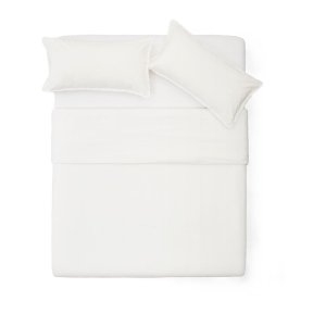 Krémové prodloužené povlečení na dvoulůžko z bavlněného perkálu 240×220 cm Sifinia – Kave Home
