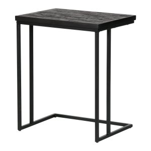 Černý odkládací stolek s deskou z recyklovaného teakového dřeva BePureHome Shape