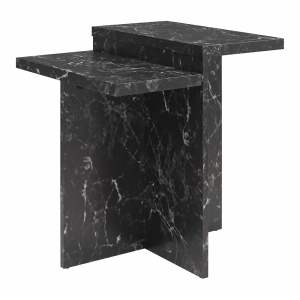 Černý konferenční stolek v dekoru mramoru 56×56 cm Brielle – CosmoLiving by Cosmopolitan