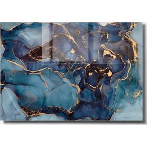 Skleněný obraz 100×70 cm Dark Marble – Wallity