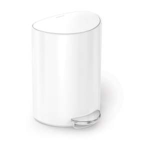 Bílý nášlapný kovový odpadkový koš 6 l – simplehuman
