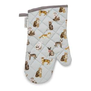 Modrá bavlněná kuchyňská rukavice Cooksmart ® Curious Cats