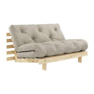 Béžová lněná rozkládací pohovka 140 cm Roots – Karup Design
