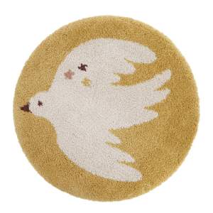 Okrově žlutý dětský koberec ø120 cm Bohemian Bird Miel – Nattiot