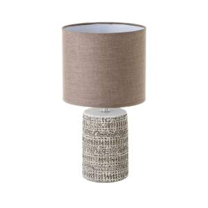 Hnědá stolní lampa s textilním stínidlem (výška 33,5 cm) – Casa Selección