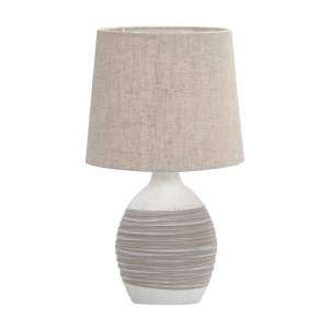 Béžová stolní lampa s textilním stínidlem (výška 35 cm) Ambon – Candellux Lighting