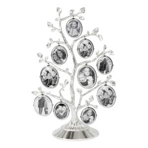 Kovový stojací rámeček ve stříbrné barvě 27×18 cm Family Tree – Zilverstad