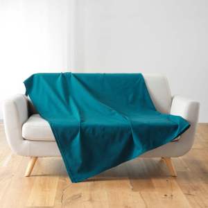 Modrý přehoz 180×220 cm Lucile – douceur d’intérieur