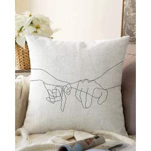 Povlak na polštář s příměsí bavlny Minimalist Cushion Covers Pinky, 55 x 55 cm