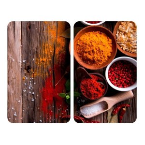 Sada 2 skleněných krytů na sporák Wenko XL Spices, 52 x 40 cm