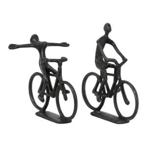 Kovové sošky v sadě 2 ks 22 cm Cyclists – Light & Living