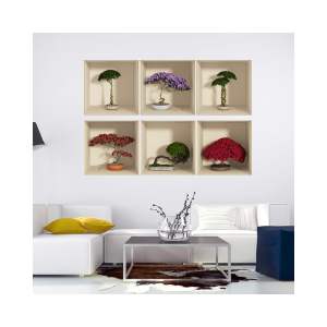 Sada 6 samolepek s 3D efektem Ambiance Home