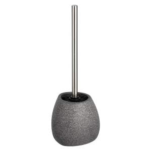 Šedý keramický toaletní kartáč Wenko Pion, výška 38,5 cm