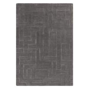 Antracitový vlněný koberec 160×230 cm Maze – Asiatic Carpets